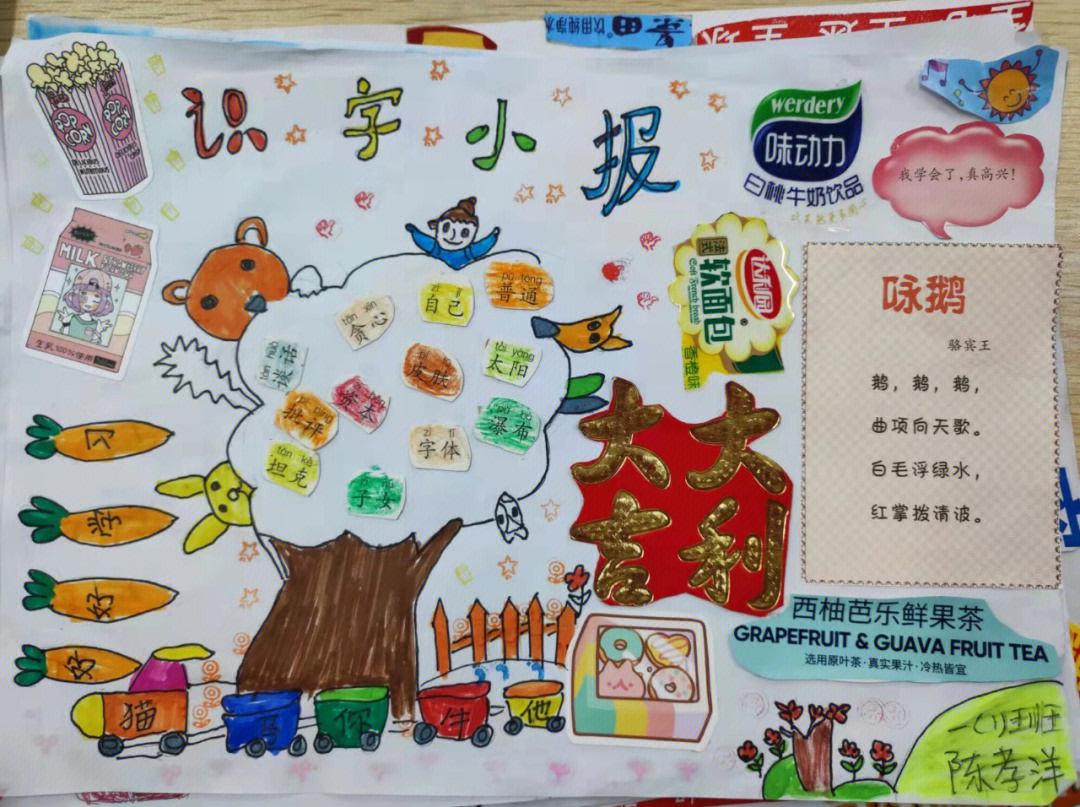 最新一年级的识字小报